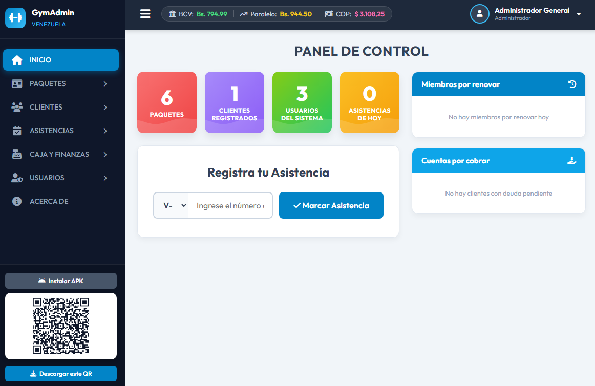 Gym Admin Genial